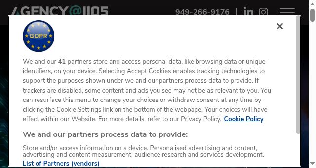 Screenshot of agency1105.com