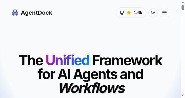 Screenshot of agentdock.ai