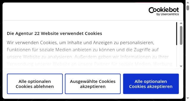 Screenshot of agentur22.de