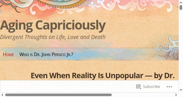 Screenshot of agingcapriciously.com