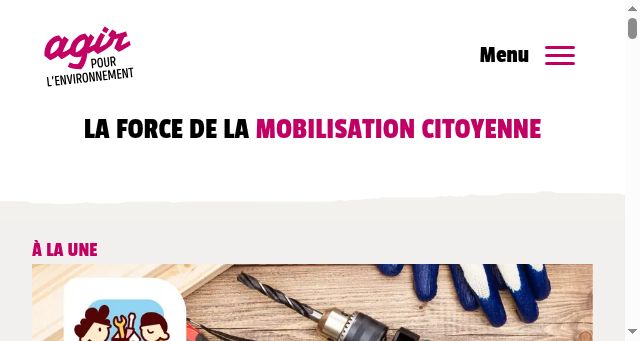 Screenshot of agirpourlenvironnement.org