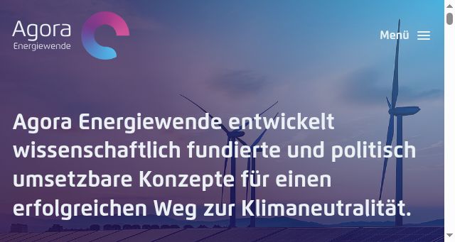 Screenshot of agora-energiewende.de