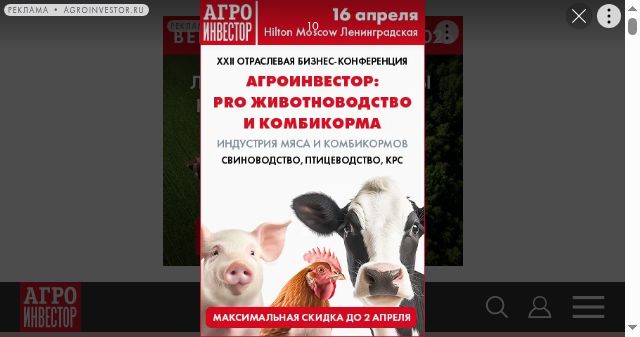 Screenshot of agroinvestor.ru