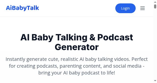 Screenshot of aibabytalk.com