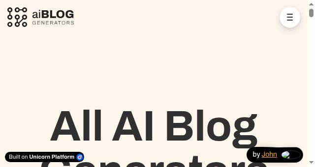 Screenshot of aibloggenerators.com