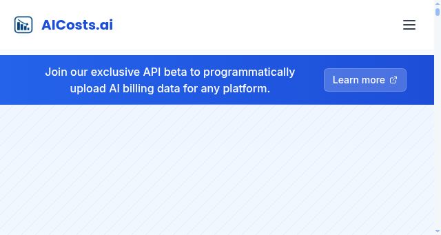Screenshot of aicosts.ai