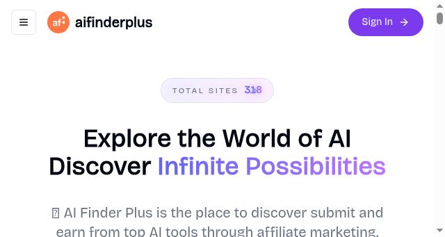 Screenshot of aifinderplus.com