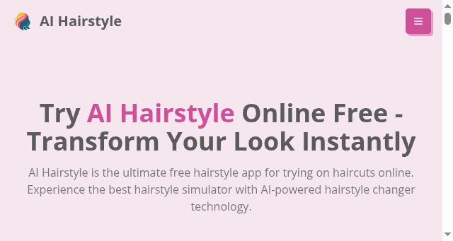 Screenshot of aihairstyle.design