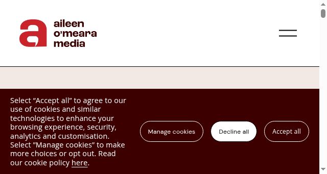 Screenshot of aileenomeara.ie