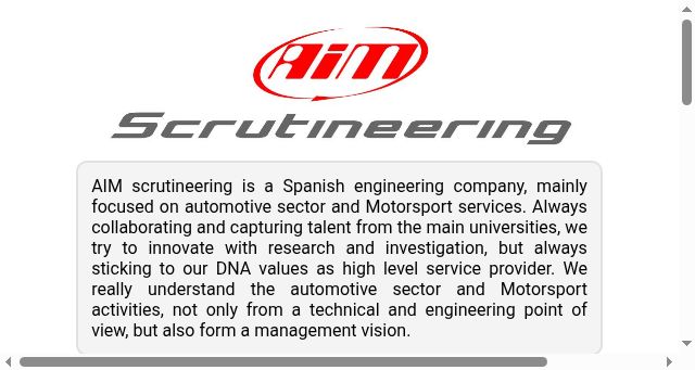 Screenshot of aim-scrutineering.com
