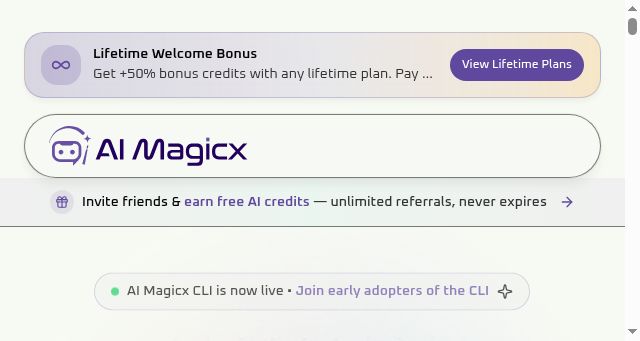 Screenshot of aimagicx.com