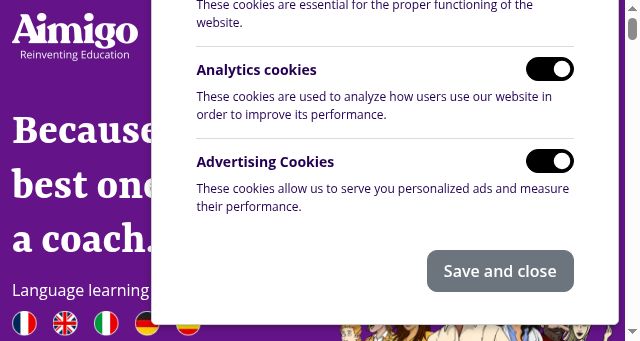 Screenshot of aimigo.coach