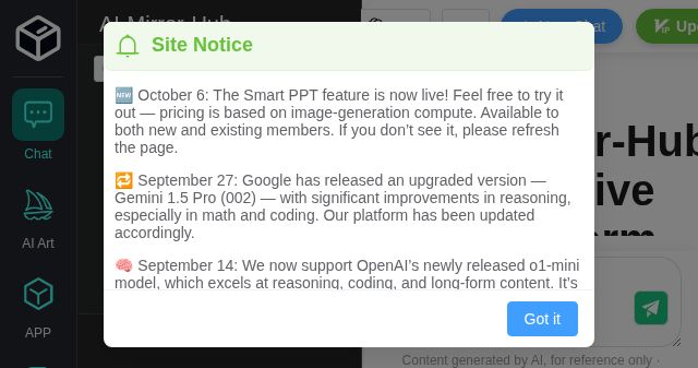 Screenshot of aimirrorhub.com