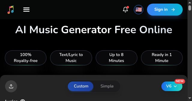 Screenshot of aimusicgen.ai