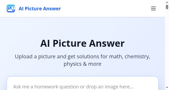 Screenshot of aipictureanswer.com