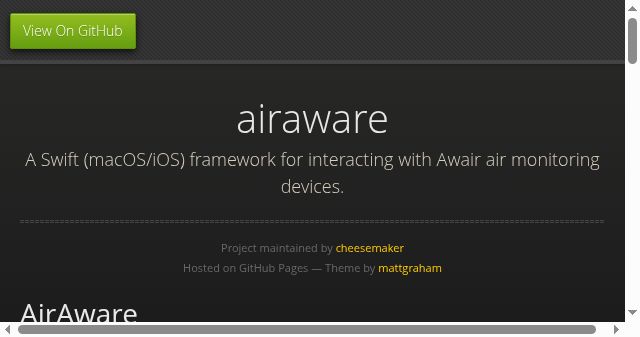 Screenshot of airaware.dev