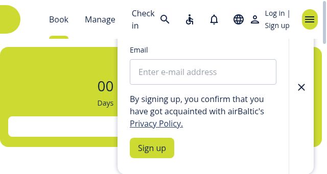 Screenshot of airbaltic.com