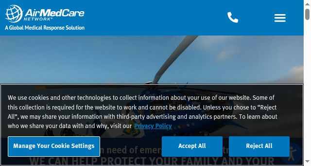 Screenshot of airmedcarenetwork.com