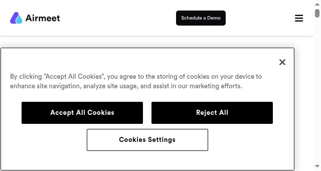Screenshot of airmeet.com