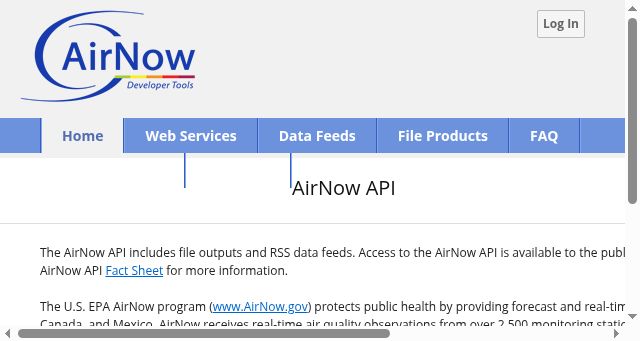 Screenshot of airnowapi.org