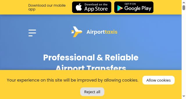 Screenshot of airporttaxis.com