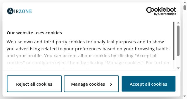 Screenshot of airzonecontrol.com