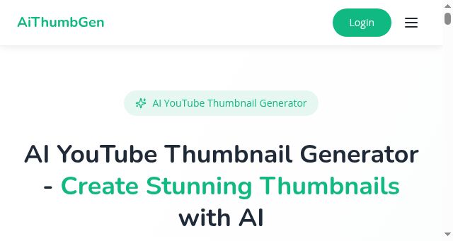 Screenshot of aithumbgen.com