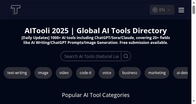 Screenshot of aitooli.com
