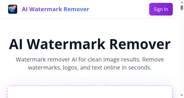 Screenshot of aiwatermarkremover.com