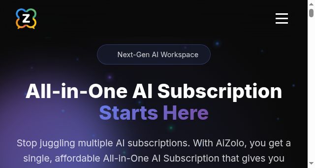 Screenshot of aizolo.com