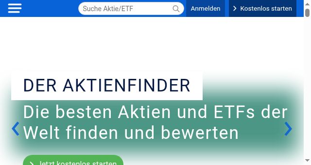 Screenshot of aktienfinder.net