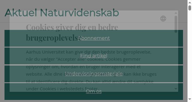 Screenshot of aktuelnaturvidenskab.dk