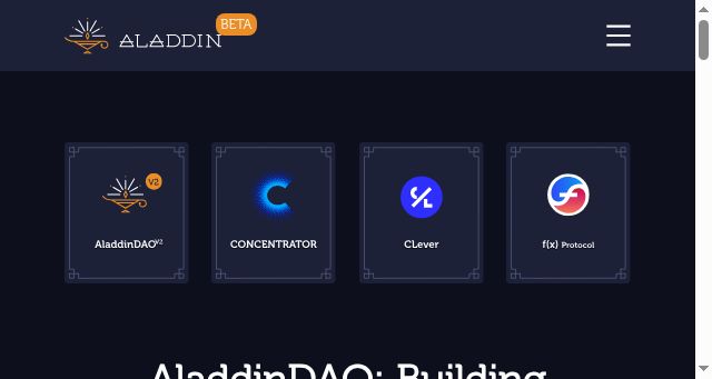 Screenshot of aladdin.club