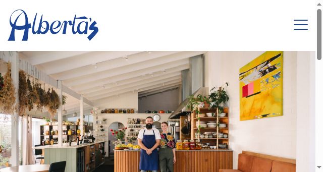 Screenshot of albertas.com.au