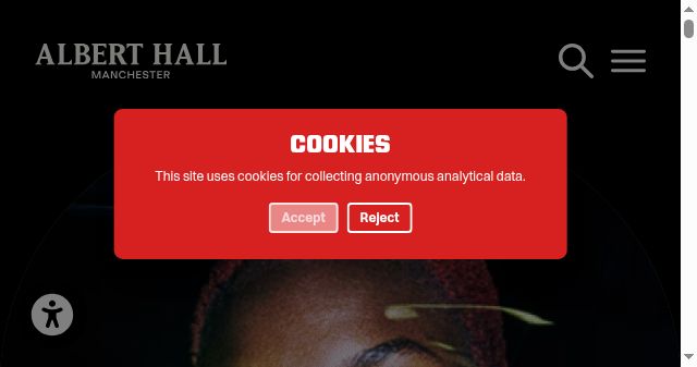 Screenshot of alberthallmanchester.com