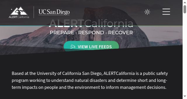 Screenshot of alertcalifornia.org