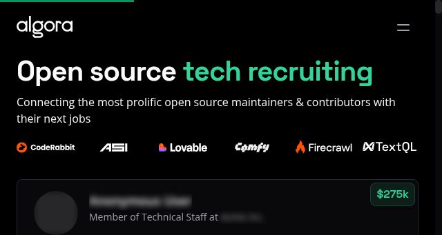 Screenshot of algora.io