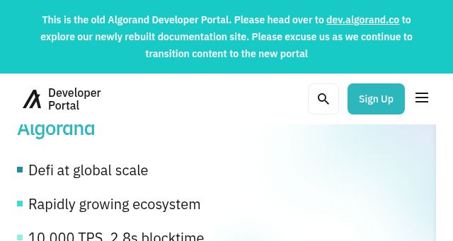 Screenshot of algorand.org