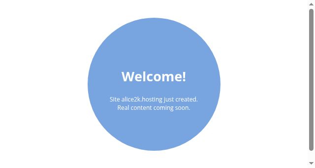 Screenshot of alice2k.hosting