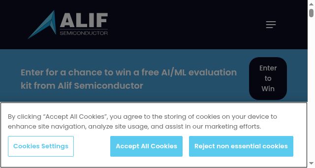 Screenshot of alifsemi.com