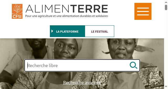 Screenshot of alimenterre.org