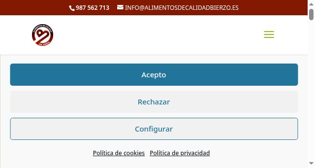 Screenshot of alimentosdecalidadbierzo.es