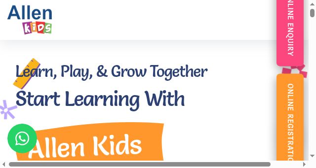 Screenshot of allenkidsswaroopnagar.in