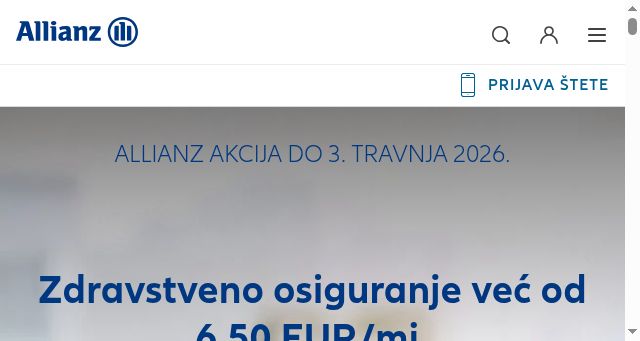 Screenshot of allianz.hr