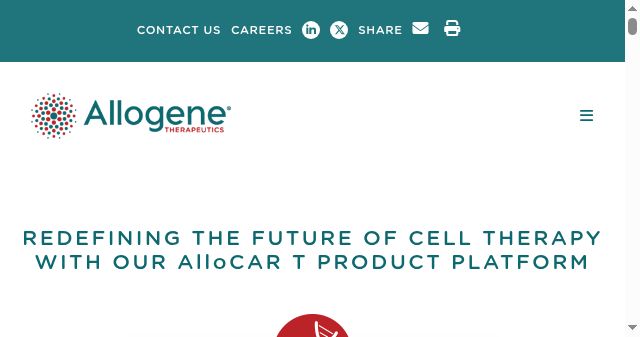 Screenshot of allogene.com