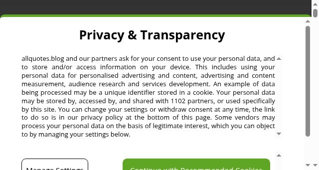 Screenshot of allquotes.blog