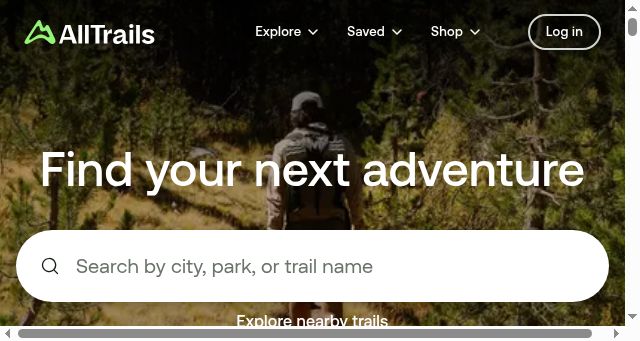 Screenshot of alltrails.com