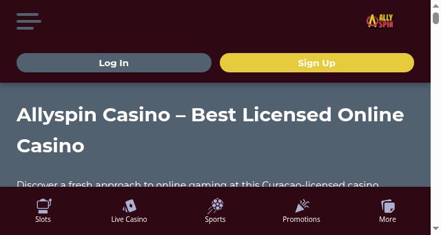 Screenshot of allyspin.net