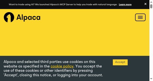 Screenshot of alpaca.markets