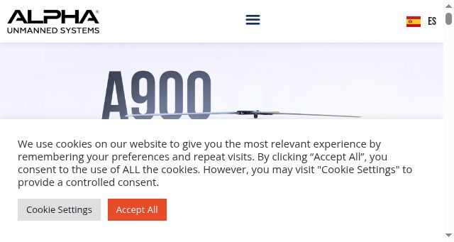 Screenshot of alphaunmannedsystems.com